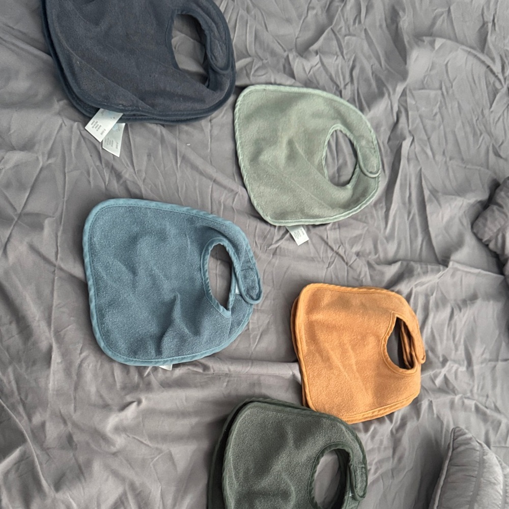 Cloud Island Bib Set in Blue, Green, and Orange